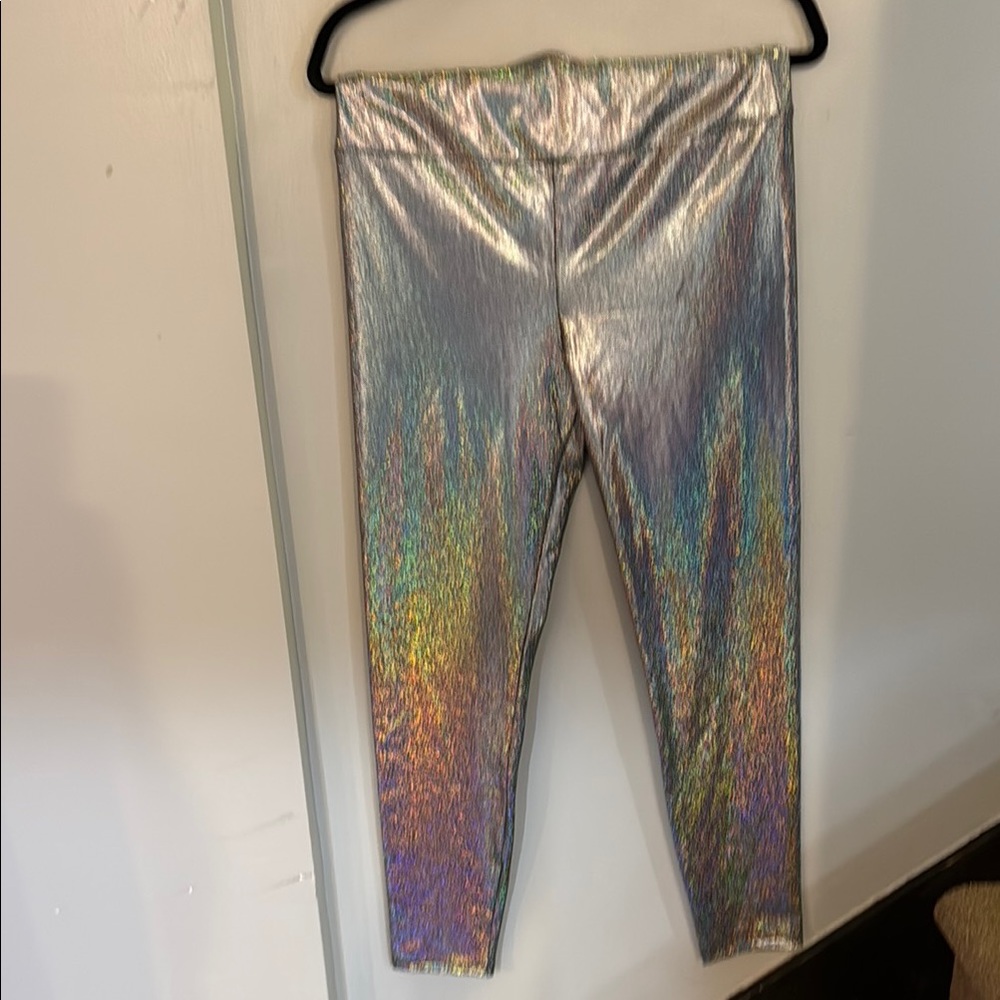 Forever 21 Silver Holographic Leggings